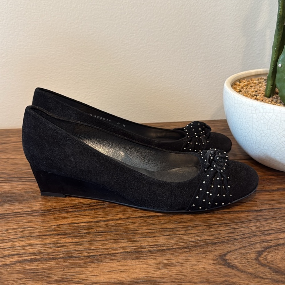 Stuart Weitzman Suede Studded‎ Access Heels Wedge 8N - Picture 7 of 13